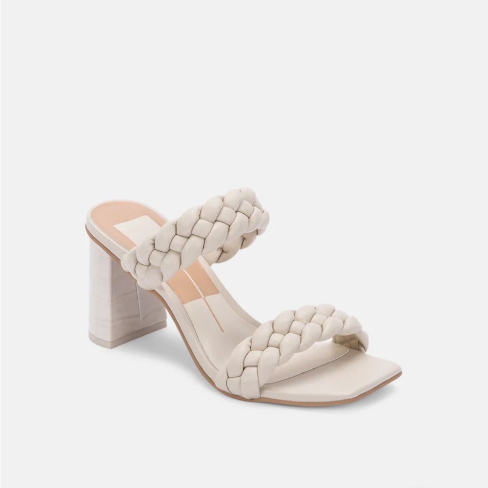 Dolce Vita braided Ivory Paily heeled sandal. Size 8.5. Worn once.